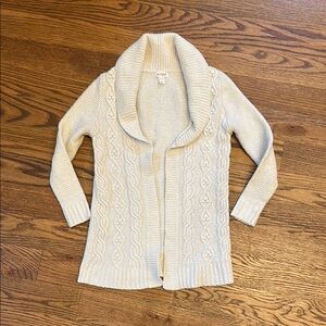 GUC Cat & Jack Cream Cardigan Sweater with Shawl Collar; M
